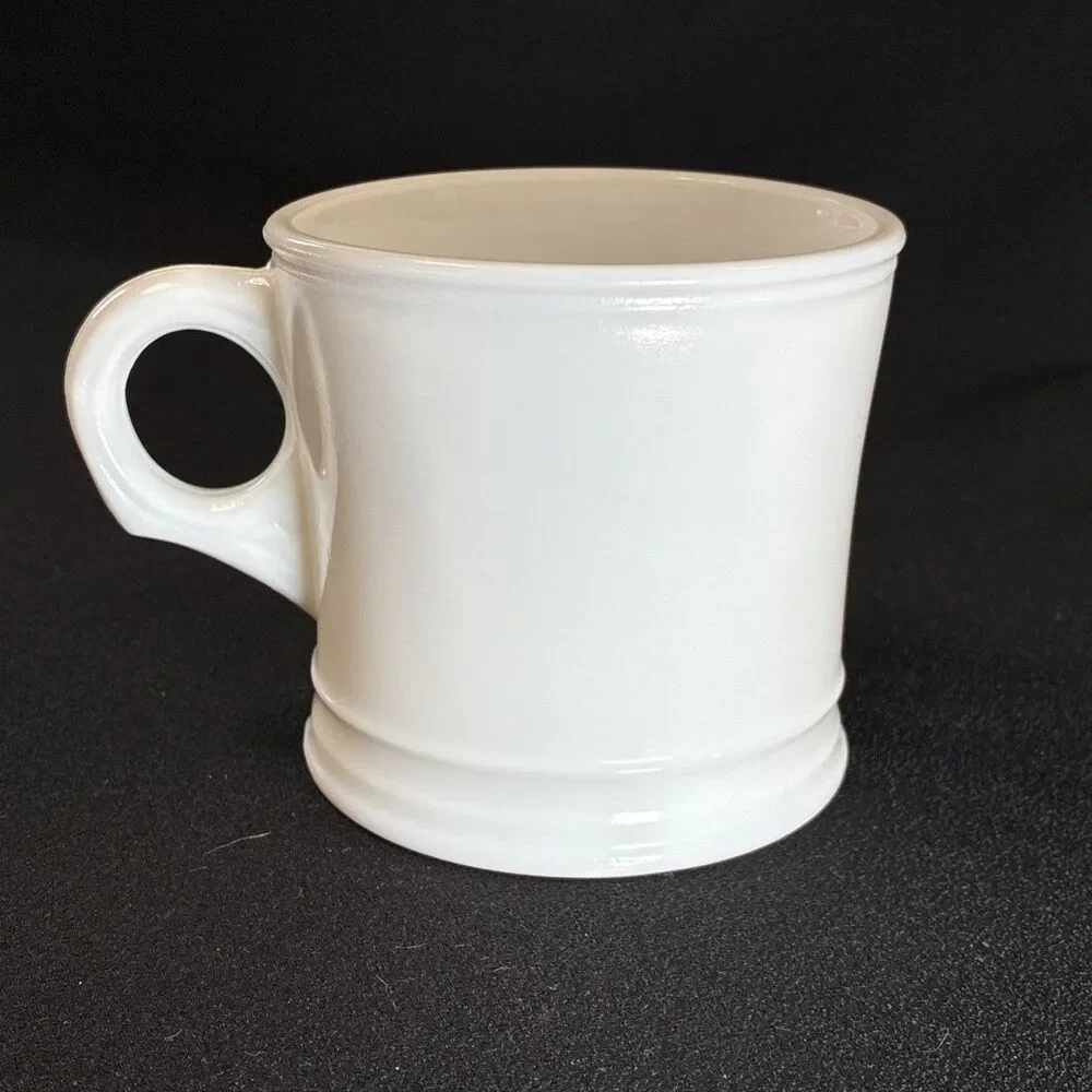 Vintage Surrey Shaving Mug Blue Rolls Royce 1907 USA Milk Glass 3.5” Grandpacore